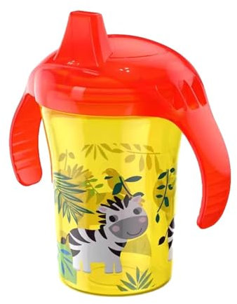 Vaso para niños pequeños, vasos de aprendizaje para niños pequeños, taza de transición para leche con 2 asas, botellas con tapa de derrames, botella para niños pequeños de 6 meses y niñas