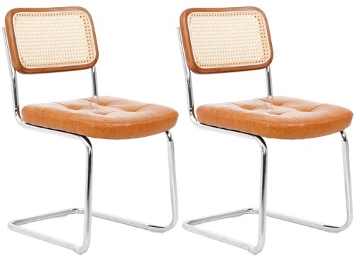 Generisch Esszimmerstuhl freischwinger stühle Schwingstuhl (Set, 2 Stück) Belastbarkeit 130 Kg braun, FRH0033