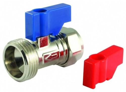 Straight Washing Machine Valve Compression 15mm x 3/4 Light