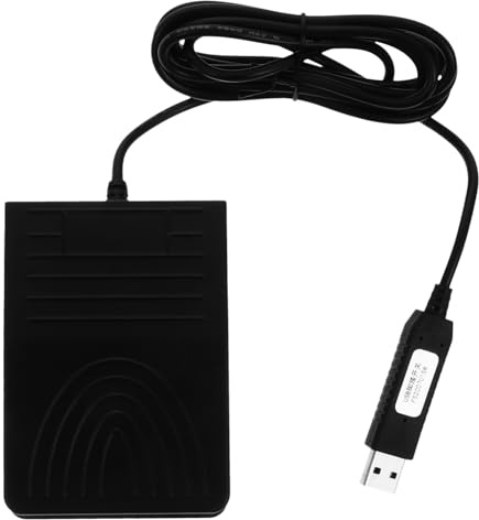 CAXUSD Pedal USB para PC y Portátil, Interruptor de Pie Negro de Plástico Asignación Personalizada de Teclas y Soporte Macro para Juegos