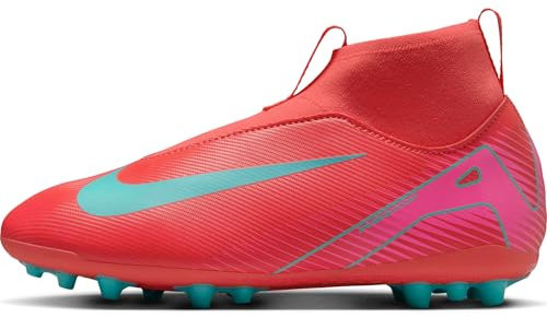 Nike Soccer Shoe Jr. Mercurial Superfly 10 Academy Botas De Fútbol De Perfil Alto AG - Niño/A Y Niño/A Pequeño/A, Ember Glow/Aurora Green, FQ8308-800, 36.5 EU (4.5Y US)