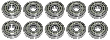 10x Kugellager 10x30x9 mm - 6200 ZZ Radial Rillenkugellager Wälzlager rcbay Chromstahl beidseitig gedichtet für 10mm Welle