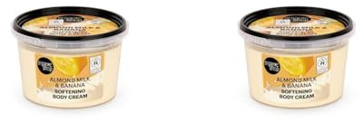 Organic Shop Almond Milk & Banana Softening Body Cream, 250 ml (Pack of 2)