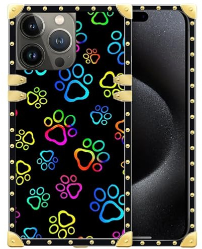 DAIZAG Compatible with iPhone 16 Pro Max Case,Colorful Dog Footprints Case Four Corners with Bumper Shockproof Anti-Scratch Protection Case for Man Women for iPhone 16 Pro Max