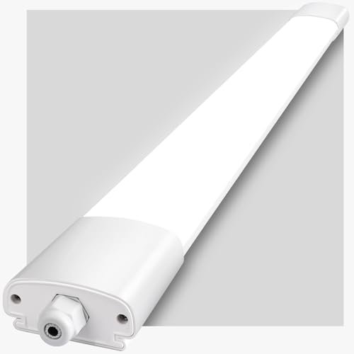 IEGLED LED Röhre 150cm, 45W 5000LM Feuchtraumleuchte, 4000K Neutralweiß Deckenlampe mit Wasserfest IP65, LED Feuchtraumlampe als Küchenlampe, Kellerlampe, Werkstattlampe, Garagelampe