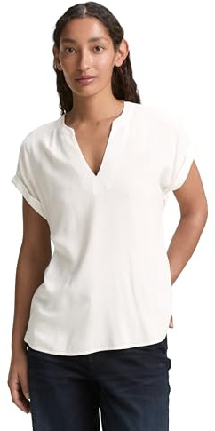 Tom Tailor Damen 1046212 Bluse, 10315 - Whisper White, 44 EU