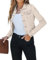 Roskiky College Jacke Herbstjacke Damen Damen Jeansjacke Schwarz Hellbeige XL