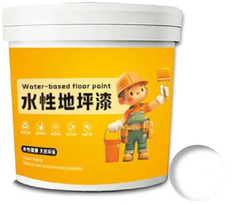 HFLWYWD Waterproof Water-Based Epoxy Floor Paint,Water Based Floor Paint,Quick-Dry Anti-Slip Water-Based Floor Paint,Garage Floor Paint,Floor Paint for Both Indoor and Outdoor Surfaces (White)