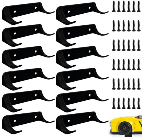 16 Pcs Car Display wall mount Compatible with Lego Speed Champion, Rc Car Wall Rack Stand Shelf Model Wall Holder for Car Collection, Black