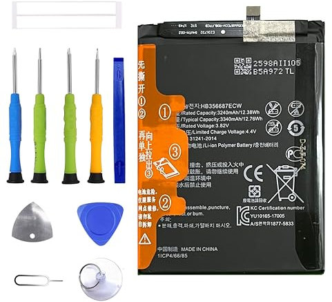 ERYNK HB386589ECW Batterie de rechange pour Huawei Mate 20 Lite & P10 Plus & Honor View 10 & Honor Play & Nova 5T Batterie de rechange avec jeu d'outils