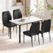 Hello-5ive Esstisch und Stühle, 4er-Set, 120 x 70 cm, Marmor-Effekt, Esstisch mit 4 Esszimmerstühlen aus PU-Leder, modernes Küchentisch-Set mit Küchenstühlen für Esszimmer (weißer Tisch und schwarzer