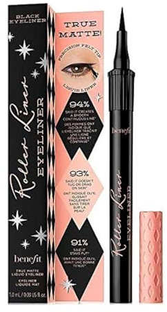 Roller Liner Waterproof Liquid Eyeliner, Precision Felt Tip for Smooth, Controlled Application, Smudge-Proof, and Matte Finish, Lightweight, Comfortable and Non-Flaky, Perfect Addition to Any Makeup