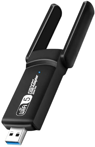 Adattatore USB WiFi 1300Mbps - Scheda di rete Wireless Dual Band 2.4/5GHz Antenna Wi-Fi, MU-MIMO, USB 3.0, Chiavetta per PC fisso - Driver Autoinstallante Compatibile con Windows 10/11