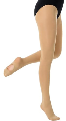 APLZGMG Deep Skin Tone Ballet Tights, Ultra Soft Dance Tights for Teen & Adult Women, Convertible Leggings Stockings for Girls Aged 16+ (XXL)