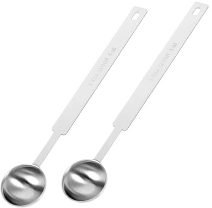 Whispern Cloud 2 Pcs 5ml Stainless Steel Measuring Teaspoons | Engraved 1 TSP Measuring Spoons, Food Grade Rustproof Metal Scoops for Cooking Baking Coffee & Kitchen Use