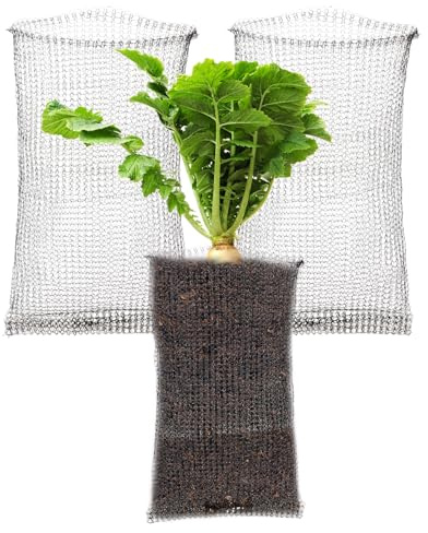 HEEPDD Wühlmaus-Drahtkörbe, Edelstahl-Wurzelschutz, Gopher-Körbe, Effektiver Pflanzenschutz für Blumenzwiebeln und Gemüse, 30,5 X 15,2 cm Großes Design für den Gartengebrauch (HEEPDDw3zyvl9mq4-13)