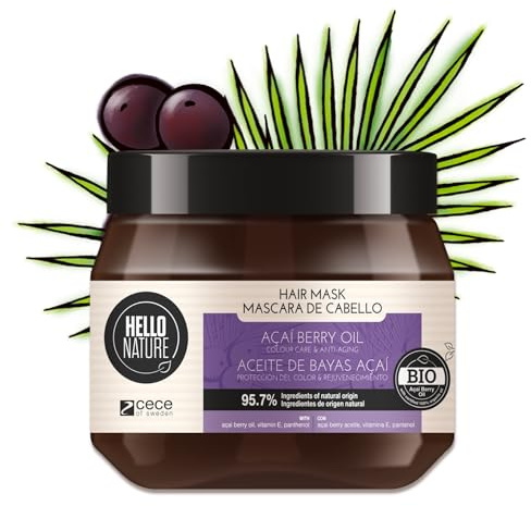 P-Beauty Naturkosmetik Haarmaske mit Acai Öl 250ml - Intensive Haarkur für Repair & Regeneration - Bio & Vegan - Farbschutz & Anti Aging Pflege - für trockenes, coloriertes Haar & Glanz (1x 250ml)