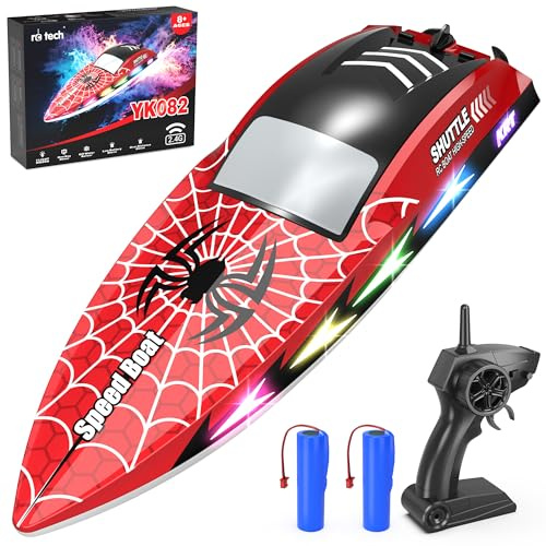 Bateau Télécommandé pour Enfants avec 7 Modes d'éclairage