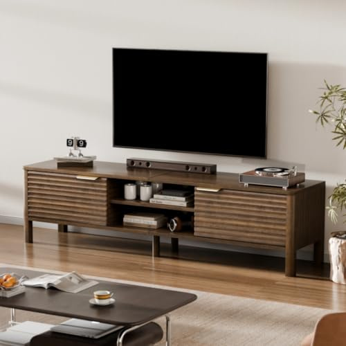 IKALIFE Mueble TV Madera Salon 150cm para Televisor 65 Pulgadas Marrón | Mueble TV con 2 Puertas y Almacenamiento, Mueble television con Gestión de Cables, Mesa TV Moderno para Salon y Dormitorio