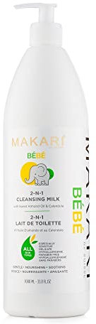 Makari - Lait de Toilette Calendula Bébé - Hypoallergénique - 1000 ML