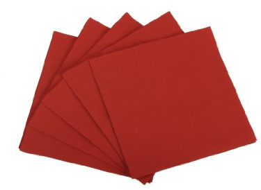Funny Zelltuchservietten | 33 x 33 cm, 1/4 Falz, 3-lagig, rot |4er Pack (4 x 250 Stück)