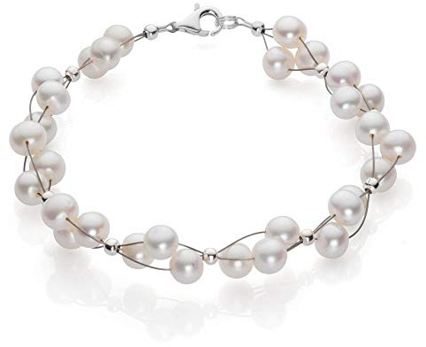 Armband aus SüÃŸwasser Perlen Zuchtperlen creme-weiÃŸ Armschmuck Damen Hochzeit