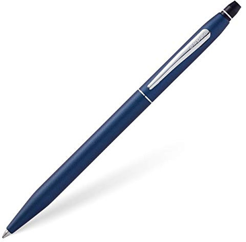 Cross Click Kugelschreiber (Druckmechanik, Schreibfarbe: schwarz) blau-Lack, 1 Stück (1er Pack)
