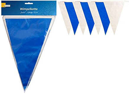 NEU Wimpelkette blau-weiß aus Kunststoff, 10 m