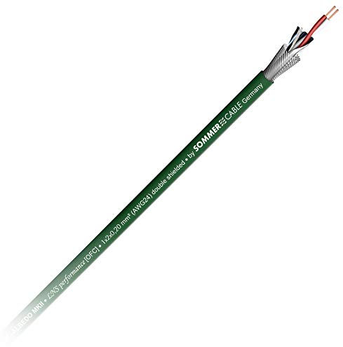 Sommer Cable NF- Audiokabel/Phonokabel 2x 0,20 mm² SC Albedo MKII grün symmetrisch OFC HIGH END HiFi Meterware ab 1m - 800-0104