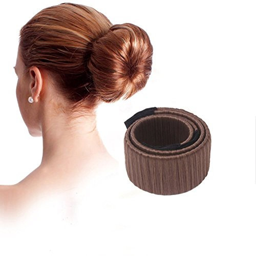 Bun Maker Worsendy Haarband Damen,Damen Fashion Haar Styling Donut Haar Bun Maker 42x2.5cm (Gold)