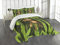 ABAKUHAUS Urwald Tagesdecke Set, Wilder Netter AFFE, Set mit Kissenbezug Waschbar, für Einzelbetten 170 x 220 cm, Farngrün Braun