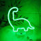 ENUOLI LED Dinosaur Shaped Night Light with Green Lamp - USB & Battery Powered Neon Signs with Pedestal for Kids Room, Birthday Party, Club, Bedroom, Bar