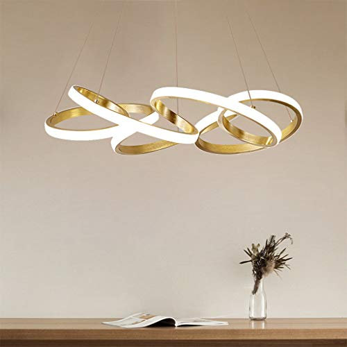 LED Pendelleuchte Einfache Schlafzimmer deckenlampe Gold Hängeleuchte 65W Creative Metall und Acryl Pendellampe Wohnzimmer Küche Esstisch Kronleuchte Höhenverstellbar Hängelampe