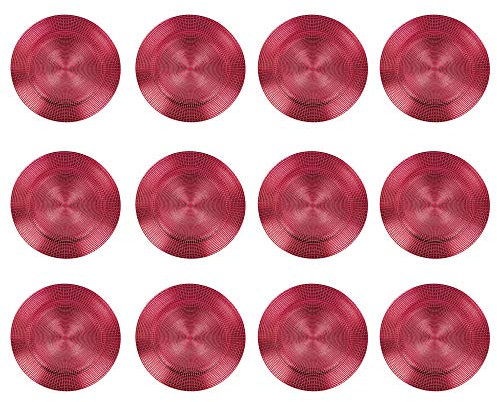 Piatti di plastica natalizi 33 cm (rosso - mosaico, 12)
