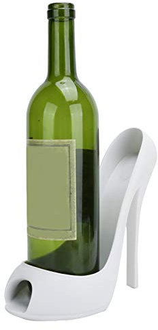 AUNMAS Wine Bottle Holder, 7.9 x 3.9 x 7.5in Synthetic Resin Wine Rack High Heel Shoe Wine Bottle Holder Wine Display Holder Home Decoration Accessories(white)
