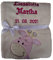 Wuff-Dogsworld Babydecke personalisiert für Neugeborene Jungen und Mädchen mit Namen Bestickt - Geburtsgeschenk Baby Geburt Taufe - Babygeschenk Decke - Geburtstag Kuscheldecke (beige Giraffe rosa)