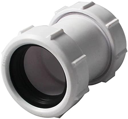 Pipe Connector PVC Pipe Connector 1/2 40MM Straight PVC Waste Pipe Connector Connector Compression Idea for Bath, Kitchen Sink