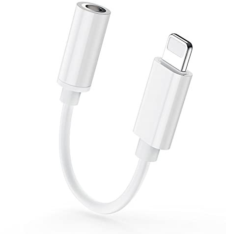 [Apple MFi certificato] Adattatore per cuffie da 3,5 mm, adattatore da Lightning a jack per cuffie da 3,5 mm, convertitore audio Aux per iPhone 12/11/11 Pro/XR/X/XS/8/8Plus/7/7Plus