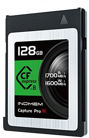 128GB CFexpress Type B Memory Card, Raw 4K/8K Video Recording,up to 1700MB/s Read, 1600MB/s Write, Compatible with Nikon Z6/Z7/D6,Canon EOS-1DXMark III/EOS-R5,Panasonic S1/S1R,DJI Ronin 4D