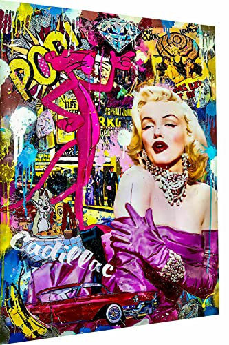 Magic Canvas Art Pop Art Marilyn MonroeLeinwandbild 1- teilig Hochwertiger Kunstdruck Wandbilder – B8162, Größe: 75 x 50 cm