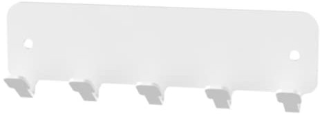 INOGS Schlüsselbrett (Weiß) - 5er Hakenleiste für Schlüssel - Schlüsselboard für Wand - Metall Schlüsselhalter mit und ohne Bohren zum Kleben - Key Board Wall - Schlüsselleiste mit Fünf Haken