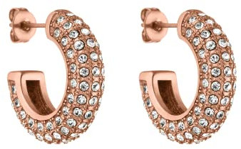 PURELEI® Big Glitter Ohrringe (Gold, Silber, Rosegold), Damen Ohrringe aus langlebigem Edelstahl, Wasserfester Schmuck mit Schmucksteinen, 20 mm Durchmesser (Rosegold)