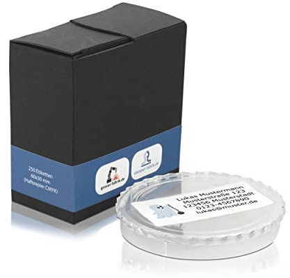stempel-fabrik – Adressaufkleber mit Wunschtext personalisieren – 250 Stück Klebeetiketten á 60 x 30 mm für Briefe, Bücher & Co – selbstklebende Adressetiketten im Spenderkarton (Gespenst)