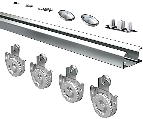 SongYung Bypass-Schiebetürbeschläge, 182,9 cm, Bypass-Schranktürschienen-Set, glatt und leise, für 2-Tür-System