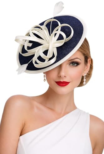 Finecy In - Women & Ladies Circular Occassion Races Wedding Hat Fascinator with Clip Headband