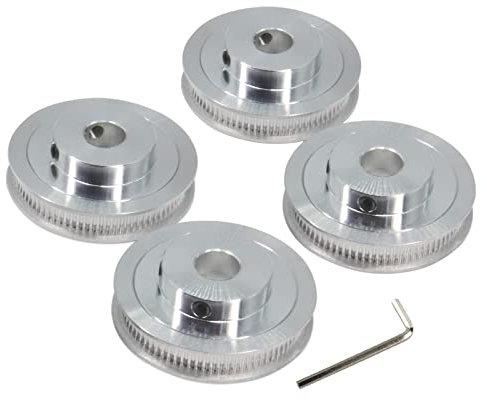 Yeebyee 4 Stück 2GT Riemenscheibe 80 Zähne 12mm Bohrung 80T Zahnriemenscheibe Synchronrad Aluminium für Breite 6mm Riemen 3D-Drucker Teile