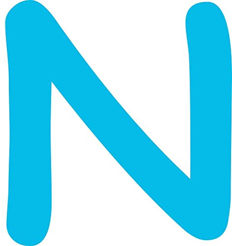 Kleckerliese Buchstaben Aufkleber 20 cm Einzel – seidenmatte Alphabet Sticker A–Z für Kinderzimmer, Wand, Tür, Möbel & Auto – selbstklebend & konturgeschnitten – N – Farbe Hellblau