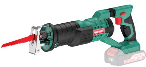 HYCHIKA Sega a Gattuccio, Seghetto A Batteria 18V, Velocità Variabile 0-2800 rpm, Adatto per Tagliare Legno e Metallo