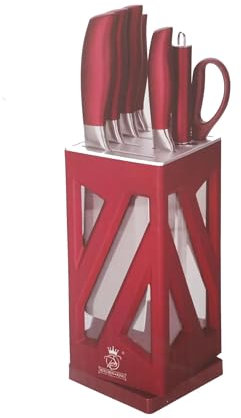 Royal Swiss Couteaux de Cuisine en Acier Inoxydable 8 Pieces avec porte-couteau Nouveau Model 2024
