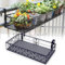 Support Fleurs Rond Crochet Support Jardiniere Balcon Support Pot Métal Clôture Pot Plante Garde Corps Suspendu Clôture Étagère Décorative pour Garde-Corps, Noir (Size : 50 * 20 * 12cm)